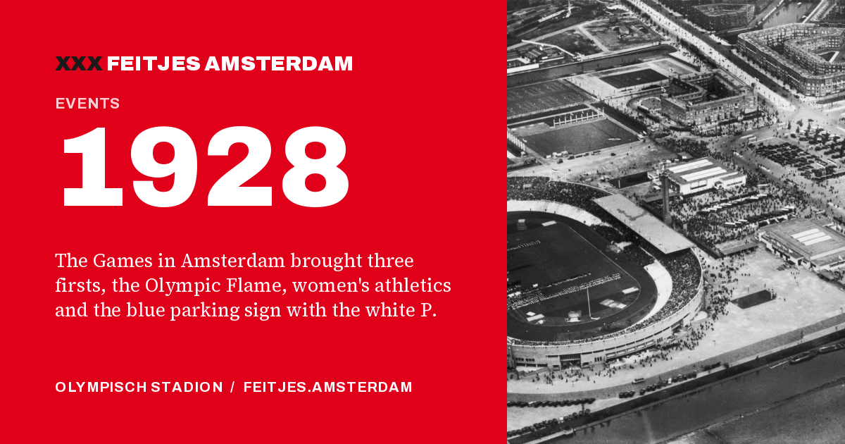 1928: 1928: the Games in Amsterdam brought three firsts, the Olympic Flame, women's athletics and the blue parking sign with the white P.
