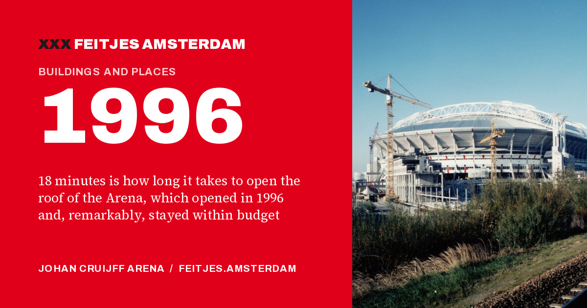 1996: 18 minutes is how long it takes to open the roof of the Arena, which opened in 1996 and, remarkably, stayed within budget